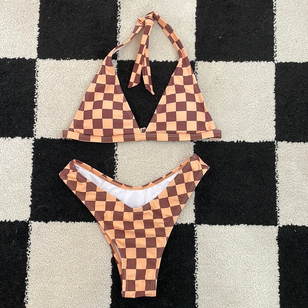 Checkered Print Bikini